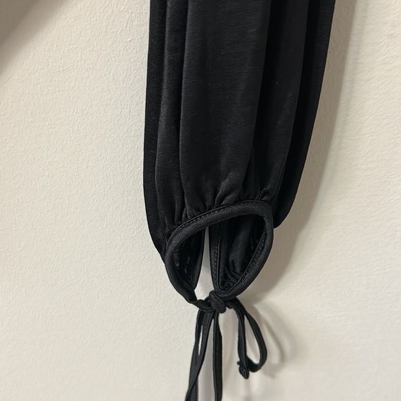 All Saints Penelope Tie Neck Bodysuit Loose Fit V-Neck Long Tie Sleeve Sz 2 NEW - Picture 8 of 14